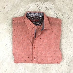 Robert Graham salmon button down shirt XL